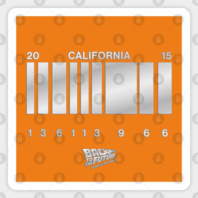 Delorean California 2015 License Plate Sticker by avperth